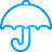 Umbrella, Blue, Basic Black icon