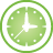 Clock, Basic, green Icon