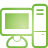 Computer, Basic, green Icon
