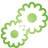 green, Basic, gears Black icon