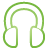 Headphone, Basic, green Black icon