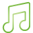 music, Basic, green Icon