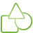 Basic, green, shapes Black icon
