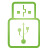 stick, Basic, Usb, green Black icon