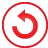 Ccw, rotate, button, Basic, red Icon