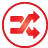 red, Basic, shuffle, button Crimson icon