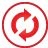 button, Basic, red, Synchronize Icon