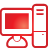 Basic, Computer, red Crimson icon