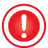 exclamation, Basic, frame, red, Circle Crimson icon