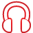 Basic, Headphone, red Crimson icon