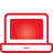Laptop, red, Basic Icon