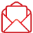 open, Basic, mail, red Crimson icon
