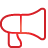Basic, megaphone, red Black icon