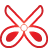 red, scissors, Basic Crimson icon