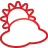 Basic, red, weather, Cloudy Crimson icon