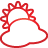 Basic, red, weather, Cloudy Icon