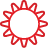 red, sun, weather, Basic Icon