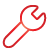 Basic, red, Wrench Black icon