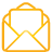 mail, yellow, Basic, open Orange icon
