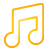 Basic, music, yellow Black icon