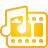 Basic, video, yellow, music Orange icon