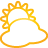 Basic, yellow, weather, Cloudy Orange icon