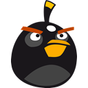 black bird, Angry birds Black icon