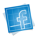 Facebook, Social, Blueprint Black icon