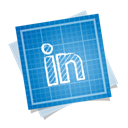 Linkedin, Blueprint, Social Black icon