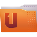 One, Folder, Ubuntu Chocolate icon