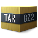 Compressed, bzip, Tar Black icon