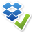 Emblem, uptodate, dropbox SteelBlue icon