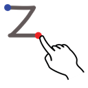 Letter, Lowercase, Gestureworks, z, stroke Black icon