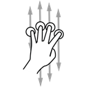 scroll, Finger, Four, Gestureworks Black icon