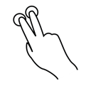 Gestureworks, Finger, tap, two Black icon
