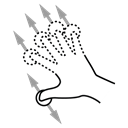 Finger, drag, n, Gestureworks Black icon