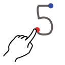 stroke, five, Gestureworks, number Black icon