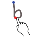 stroke, Letter, B, Lowercase, Gestureworks Black icon