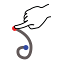 partial, stroke, Gestureworks Black icon