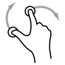 rotate, Finger, two, Gestureworks Black icon