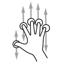 Gestureworks, Finger, scroll, five Black icon