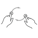 rotate, two, Finger, Gestureworks, Hand Black icon