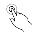 Finger, One, Gestureworks, tap, double Black icon