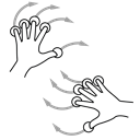 rotate, Gestureworks, two, Hand Black icon