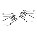 Split, Finger, Gestureworks, three Black icon