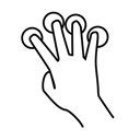 Four, Finger, tap, Gestureworks Black icon