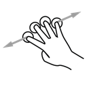 Finger, drag, Four, Gestureworks Black icon