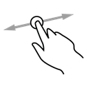 Finger, One, drag, Gestureworks Black icon