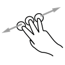 three, drag, Finger, Gestureworks Black icon