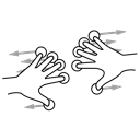 Finger, Split, Gestureworks, five Black icon
